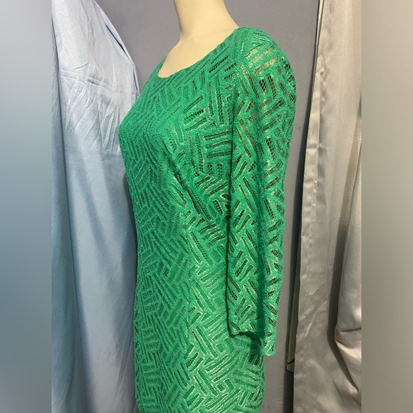 Lilly Pulitzer Green Sheath Dress Long Sleeve Crew Neck - Picture 10 of 12